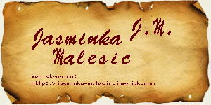 Jasminka Malešić vizit kartica